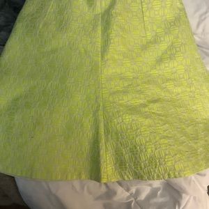 J Crew green and white a line skirt